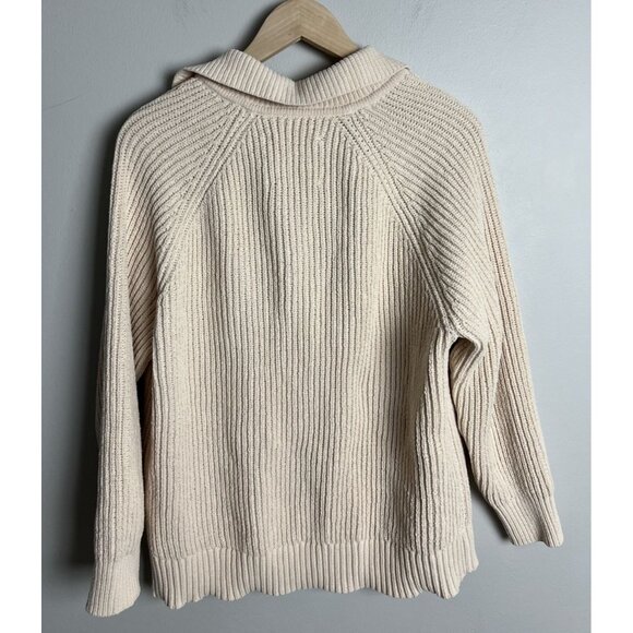 Aerie Beige Cream Collar Knit Sweater Size Small Academia Women’s - Picture 2 of 6